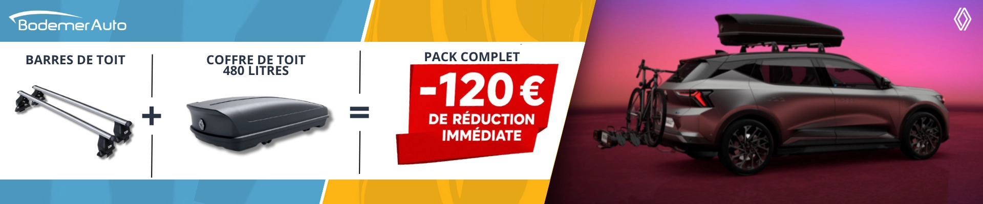 RENAULT renault COFFRE DE TOIT + BARRES  120€ de reduction