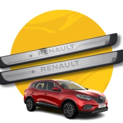 4 Bandes De Protection Seuil De Porte Pour Renault Kadjar - Autocollant Fibre De Carbone Antidérapant, Décoration Et Protection