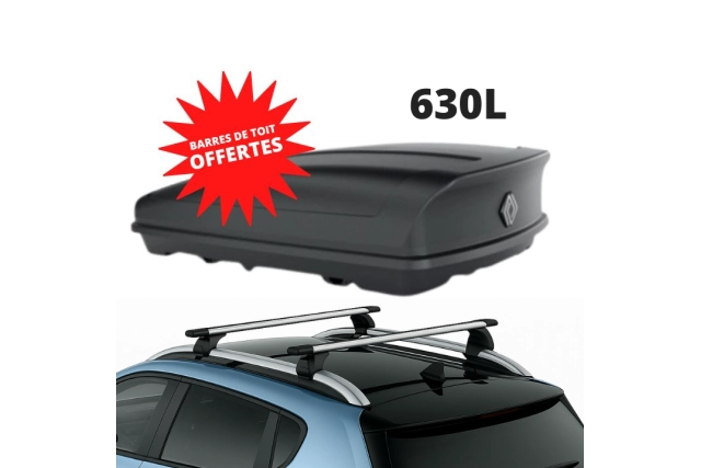 R4 E-TECH - COFFRE DE TOIT 630 L + BARRES DE TOIT OFFERTES - RENAULT