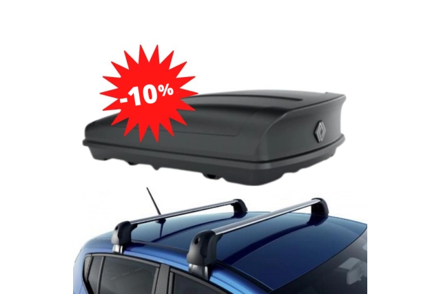 DACIA – Pack −10 % SANDERO 3 - COFFRE DE TOIT 390 L + BARRES DE TOIT DACIA