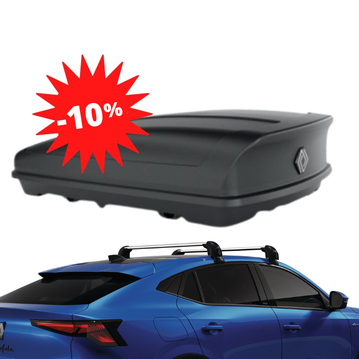 Pack −10 % : RAFALE -- COFFRE DE TOIT 630 L + BARRES DE TOIT RENAULT