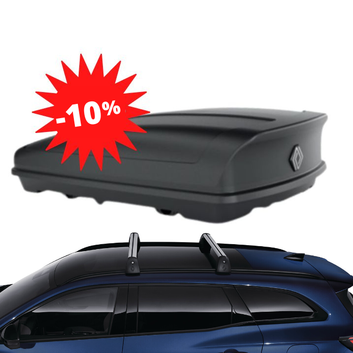 Pack −10 % : ESPACE 6 -- COFFRE DE TOIT 630 L + BARRES DE TOIT RENAULT