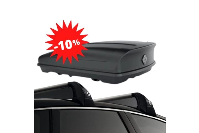 Pack −10 % :  SCENIC E-TECH - COFFRE DE TOIT 630 L + BARRES DE TOIT RENAULT