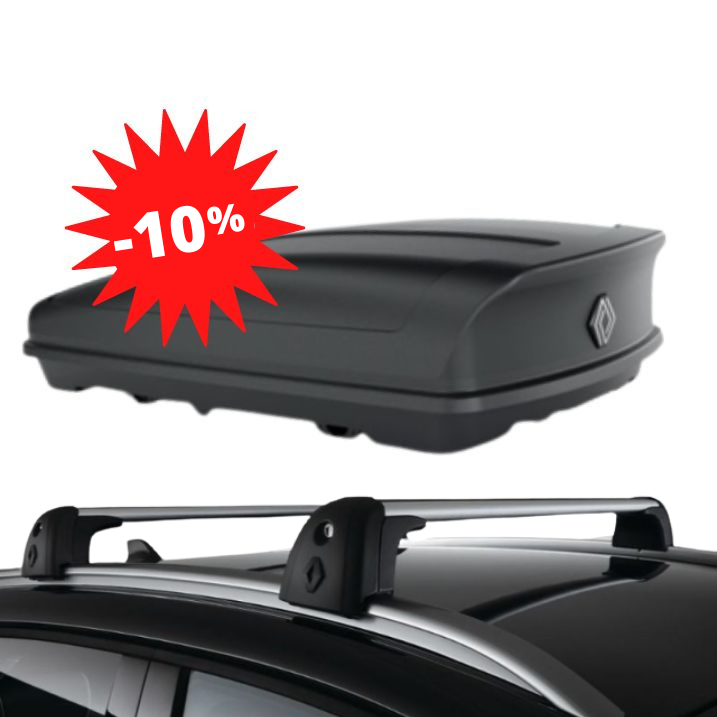 Pack −10 % : CAPTUR 2 - COFFRE DE TOIT 480 L + BARRES DE TOIT RENAULT