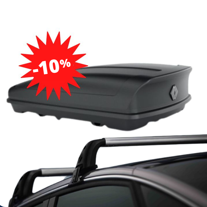 Pack −10 % : CAPTUR 2 - COFFRE DE TOIT 630 L + BARRES DE TOIT RENAULT