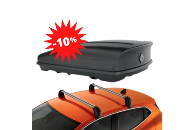 Pack −10 % : CLIO 5 - COFFRE DE TOIT 480 L + BARRES DE TOIT RENAULT