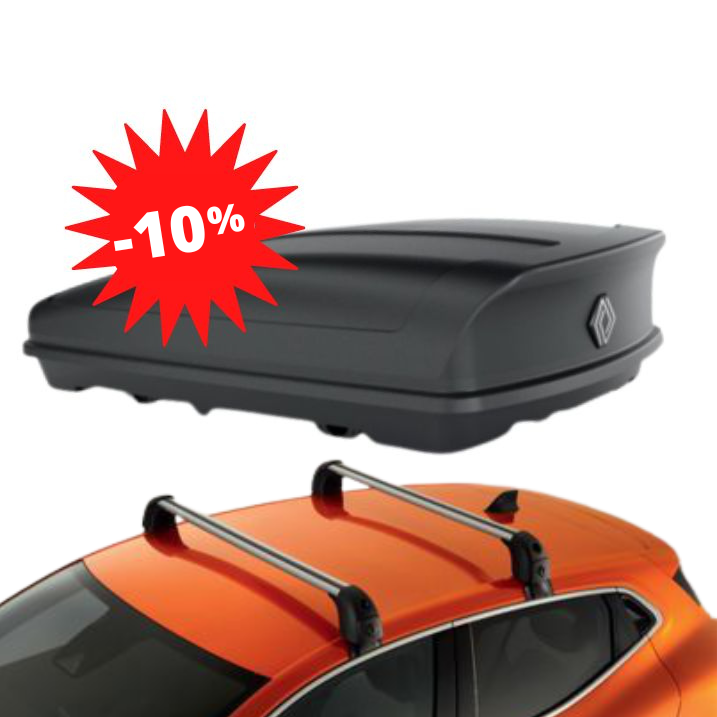 Pack −10 % : CLIO 5 - COFFRE DE TOIT 480 L + BARRES DE TOIT RENAULT