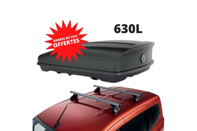 Pack −10 % :KANGOO 3 -- COFFRE DE TOIT 480 L + BARRES DE TOIT RENAULT