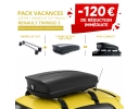 Pack coffre et barres de toit RENAULT TWINGO 3 | - 120 € de remise immédiate – réf. 7711948972+8201404053 – photo 1