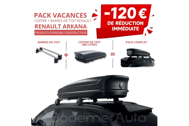 RENAULT – Pack coffre et barres de toit RENAULT ARKANA | - 120 € de remise immédiate
