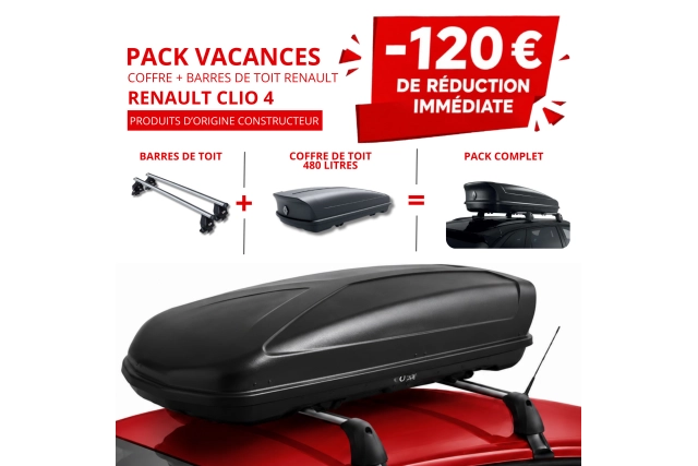 RENAULT – Pack coffre et barres de toit RENAULT CLIO 4| - 120 € de remise immédiate