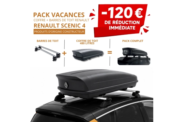 RENAULT – Pack coffre et barres de toit RENAULT SCENIC E-TECh | - 120 € de remise immédiate