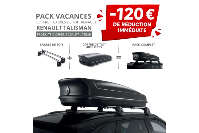 RENAULT – Pack coffre et barres de toit RENAULT TALISMAN | - 120 € de remise immédiate