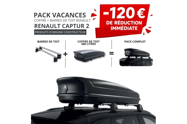 RENAULT – Pack coffre et barres de toit RENAULT CAPTUR 2 | - 120 € de remise immédiate
