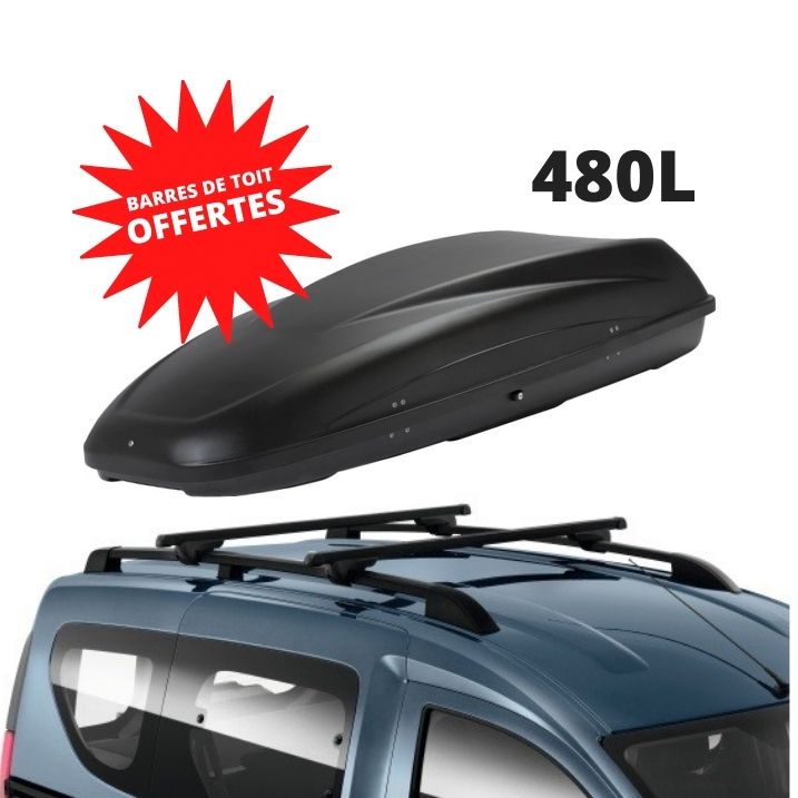 DOKKER - COFFRE DE TOIT 480 L + BARRES DE TOIT OFFERTES - DACIA