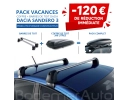 Pack coffre 390L et barres de toit Dacia SANDERO 3 | - 120 € de remise immédiate – réf. 8201733990+7711574057 – photo 1