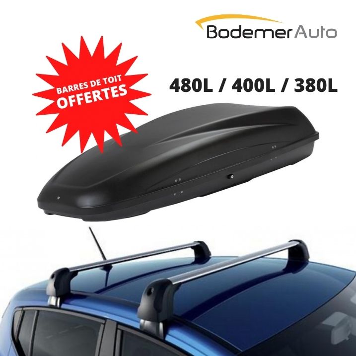 DOKKER - COFFRE DE TOIT 480 L + BARRES DE TOIT OFFERTES - DACIA