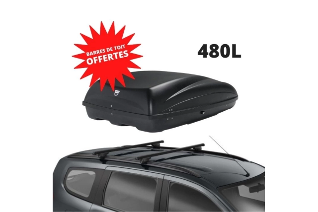 LODGY - COFFRE DE TOIT 480 L + BARRES DE TOIT OFFERTES - DACIA