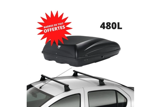 LOGAN - COFFRE DE TOIT 480 L + BARRES DE TOIT OFFERTES - DACIA