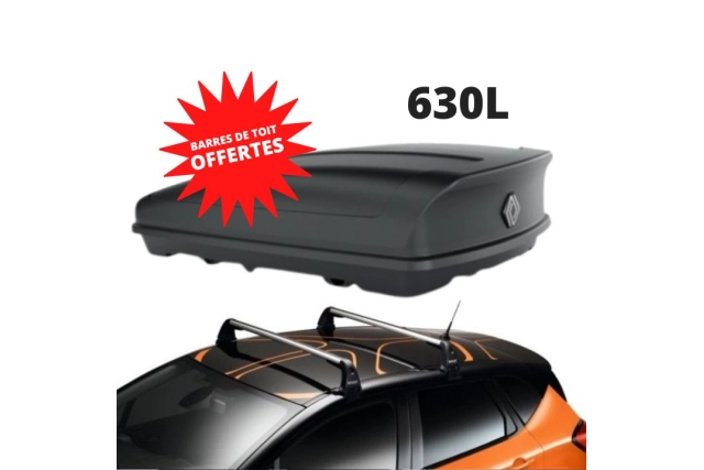 CAPTUR 1 - COFFRE DE TOIT 630 L + BARRES DE TOIT OFFERTES - RENAULT