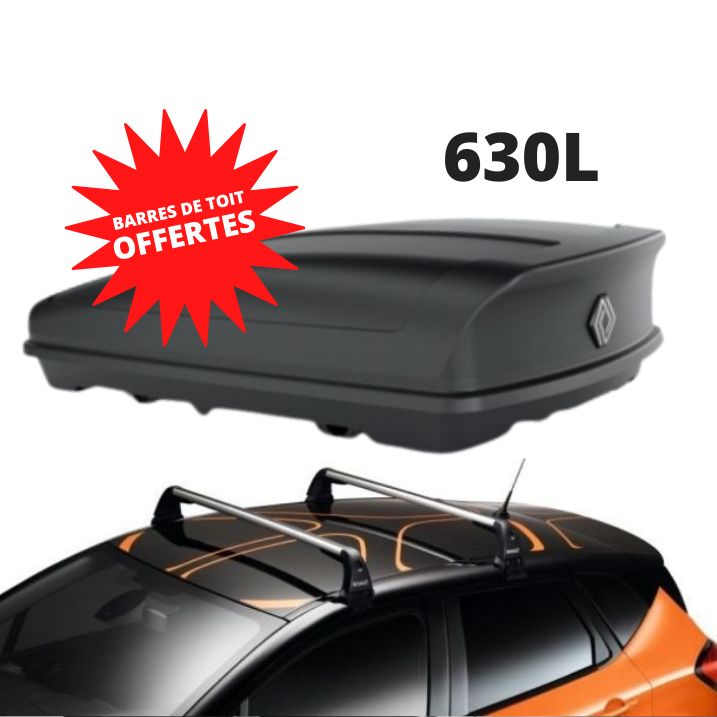 CAPTUR 1 - COFFRE DE TOIT 630 L + BARRES DE TOIT OFFERTES - RENAULT