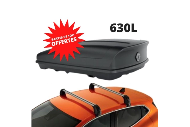 CLIO 5 - COFFRE DE TOIT 630 L + BARRES DE TOIT OFFERTES - RENAULT