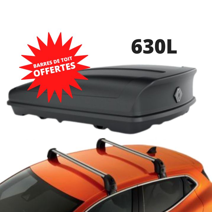 CLIO 5 - COFFRE DE TOIT 630 L + BARRES DE TOIT OFFERTES - RENAULT