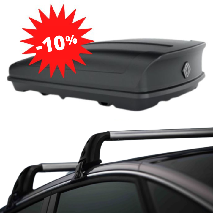 Pack −10 % : MEGANE 4 -- COFFRE DE TOIT 630 L + BARRES DE TOIT RENAULT
