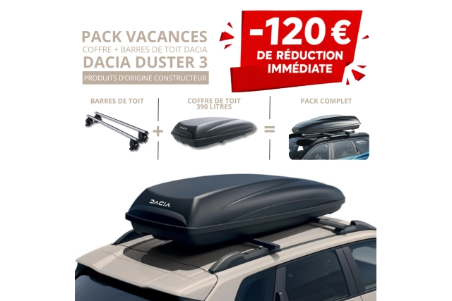 DACIA – Pack coffre et barres de toit Dacia DUSTER 3 | - 120 € de remise immédiate