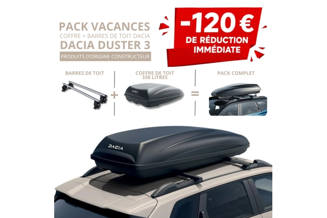 DACIA – Pack coffre et barres de toit Dacia DUSTER 3 | - 120 € de remise immédiate