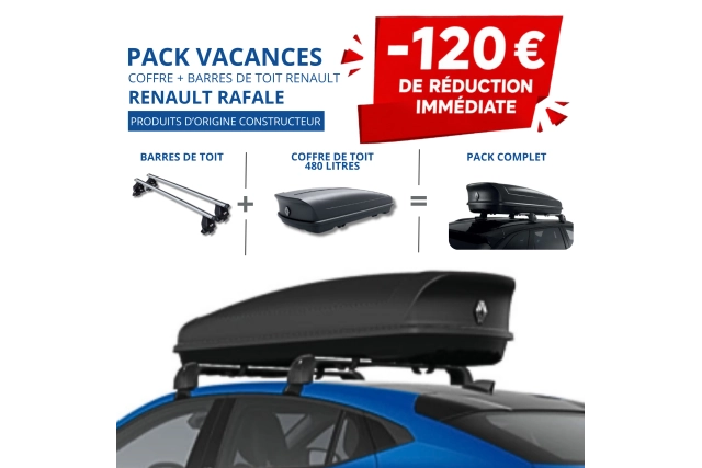 RENAULT – Pack coffre et barres de toit RENAULT RAFALE | - 120 € de remise immédiate