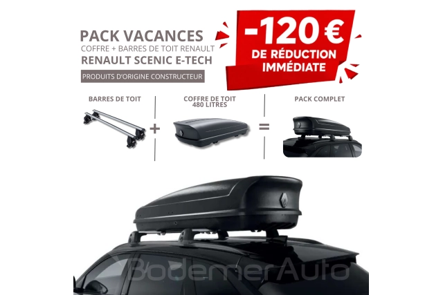 RENAULT – Pack coffre et barres de toit RENAULT SCENIC E-TECH | - 120 € de remise immédiate