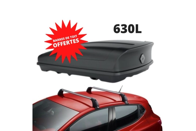 CLIO 4 - COFFRE DE TOIT 630 L + BARRES DE TOIT OFFERTES