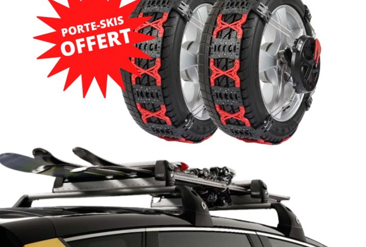 CHAINES A NEIGE + PORTE-SKIS 6 PAIRES OFFERT - RENAULT/DACIA 